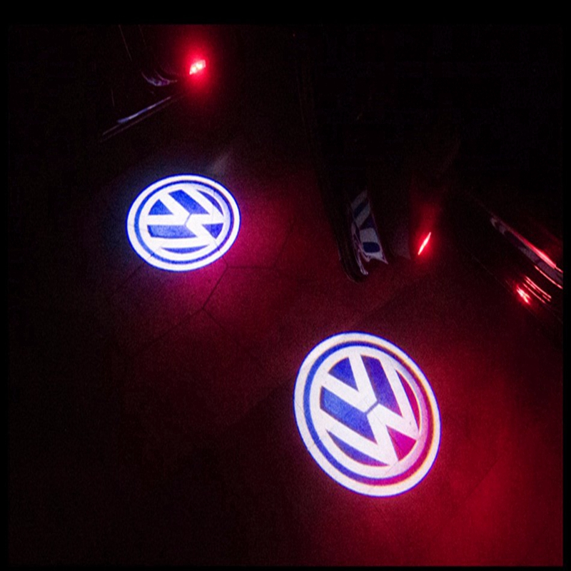 Set lampi dedicate cu logo Volkswagen pt portiere VW Passat B6, Golf 5